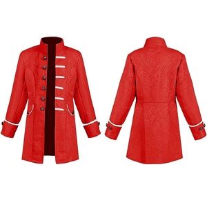 Kids Boys Steampunk Pirate Jackets Classic Cosplay Gothic Dovetail Coat